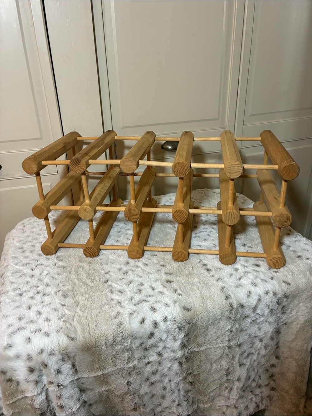 Wine Rack Modular Hardwood Natural EUC